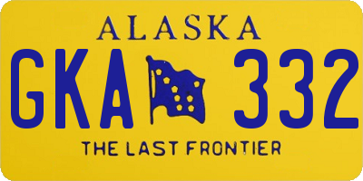 AK license plate GKA332