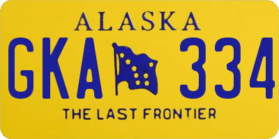 AK license plate GKA334