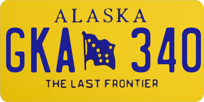 AK license plate GKA340