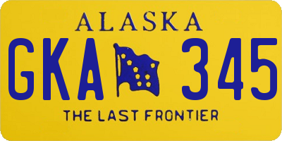 AK license plate GKA345