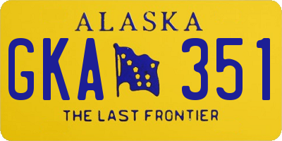 AK license plate GKA351