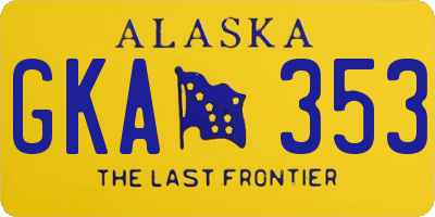 AK license plate GKA353