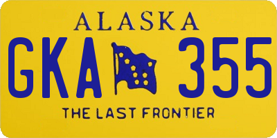 AK license plate GKA355