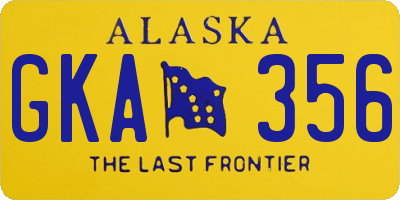 AK license plate GKA356