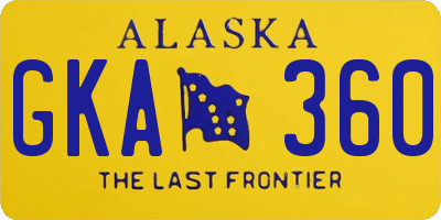 AK license plate GKA360