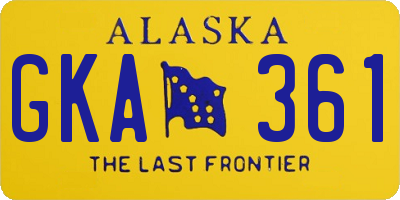 AK license plate GKA361