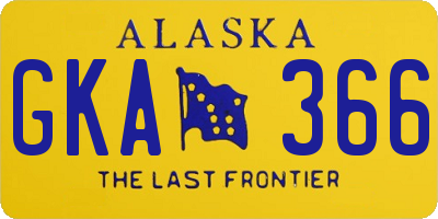 AK license plate GKA366