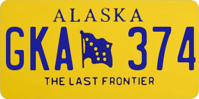 AK license plate GKA374