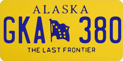 AK license plate GKA380