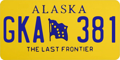 AK license plate GKA381