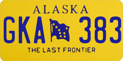 AK license plate GKA383