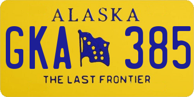 AK license plate GKA385