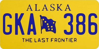 AK license plate GKA386