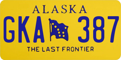 AK license plate GKA387