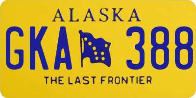 AK license plate GKA388
