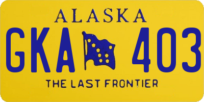 AK license plate GKA403