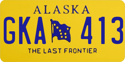 AK license plate GKA413