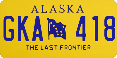 AK license plate GKA418