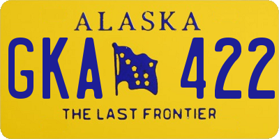 AK license plate GKA422