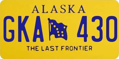 AK license plate GKA430