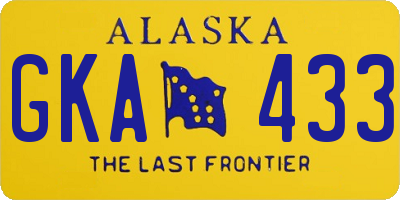 AK license plate GKA433