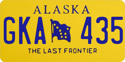 AK license plate GKA435