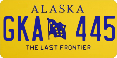 AK license plate GKA445