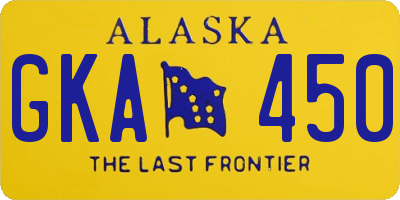 AK license plate GKA450