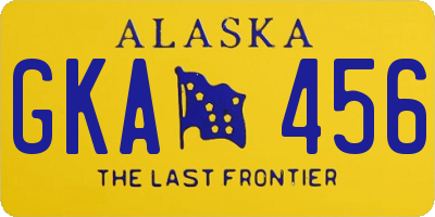 AK license plate GKA456