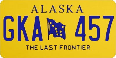 AK license plate GKA457