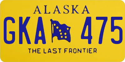 AK license plate GKA475