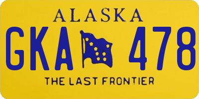 AK license plate GKA478