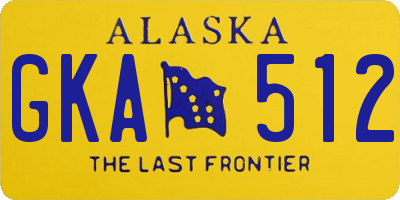 AK license plate GKA512