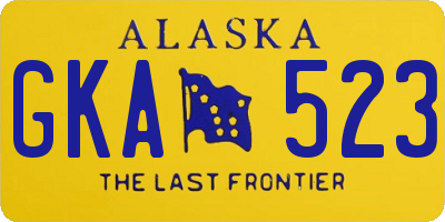 AK license plate GKA523