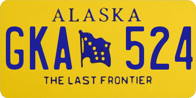 AK license plate GKA524