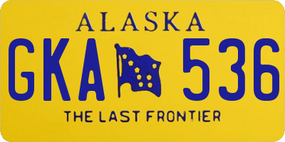 AK license plate GKA536