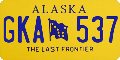 AK license plate GKA537