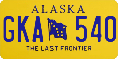 AK license plate GKA540