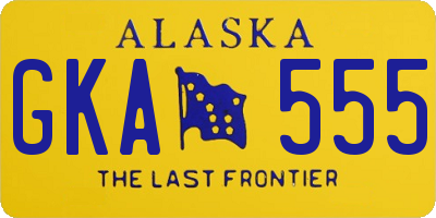 AK license plate GKA555
