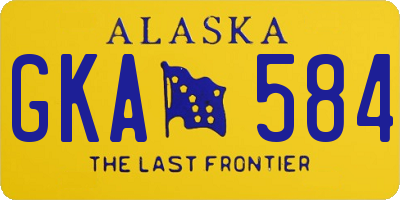 AK license plate GKA584