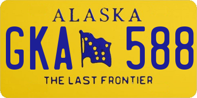 AK license plate GKA588