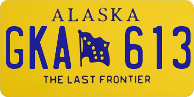 AK license plate GKA613