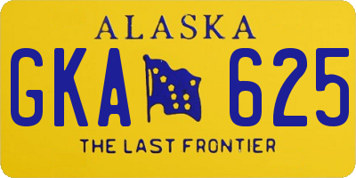 AK license plate GKA625