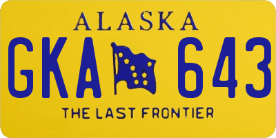 AK license plate GKA643