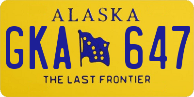 AK license plate GKA647