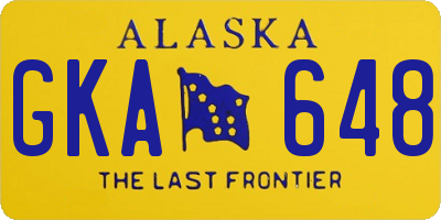 AK license plate GKA648