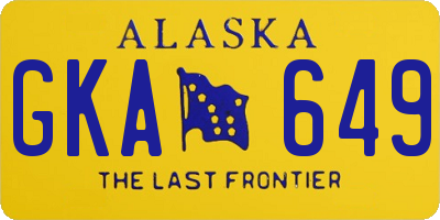 AK license plate GKA649