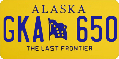 AK license plate GKA650