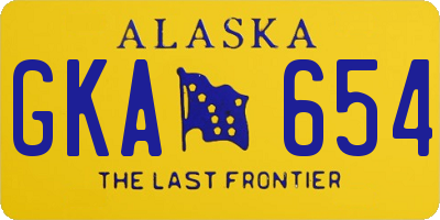 AK license plate GKA654