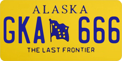 AK license plate GKA666